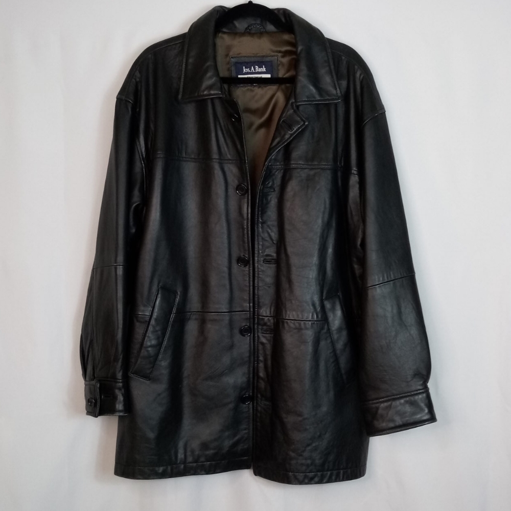 Men's Jos A. Bank Black Leather Jacket